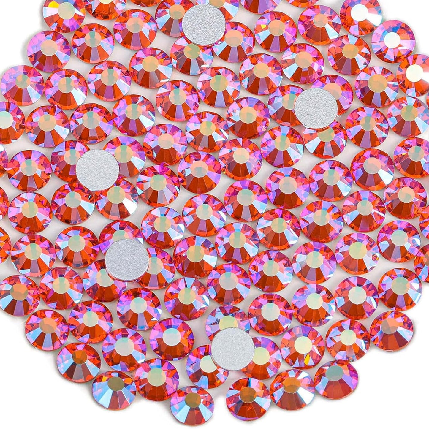 BEADSLAND 288 Pieces Flat Back Crystal Rhinestones Round Gems,Hyacinth AB,SS30,6.3-6.5mm