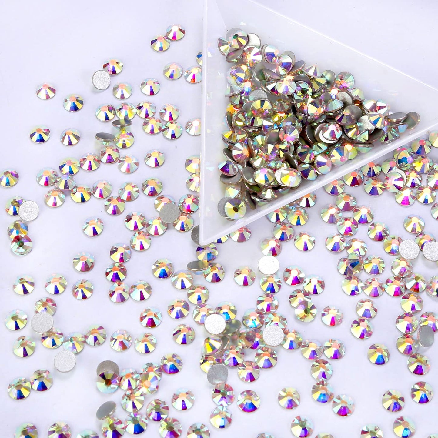 1440Pcs Crystal Ab Crystal Rhinestones,Glass Flatback Rhinestones Gemstones for Nail Face Makeup Art Crafts Clothes Decoration-(SS3,1.4mm,Crystal Ab)