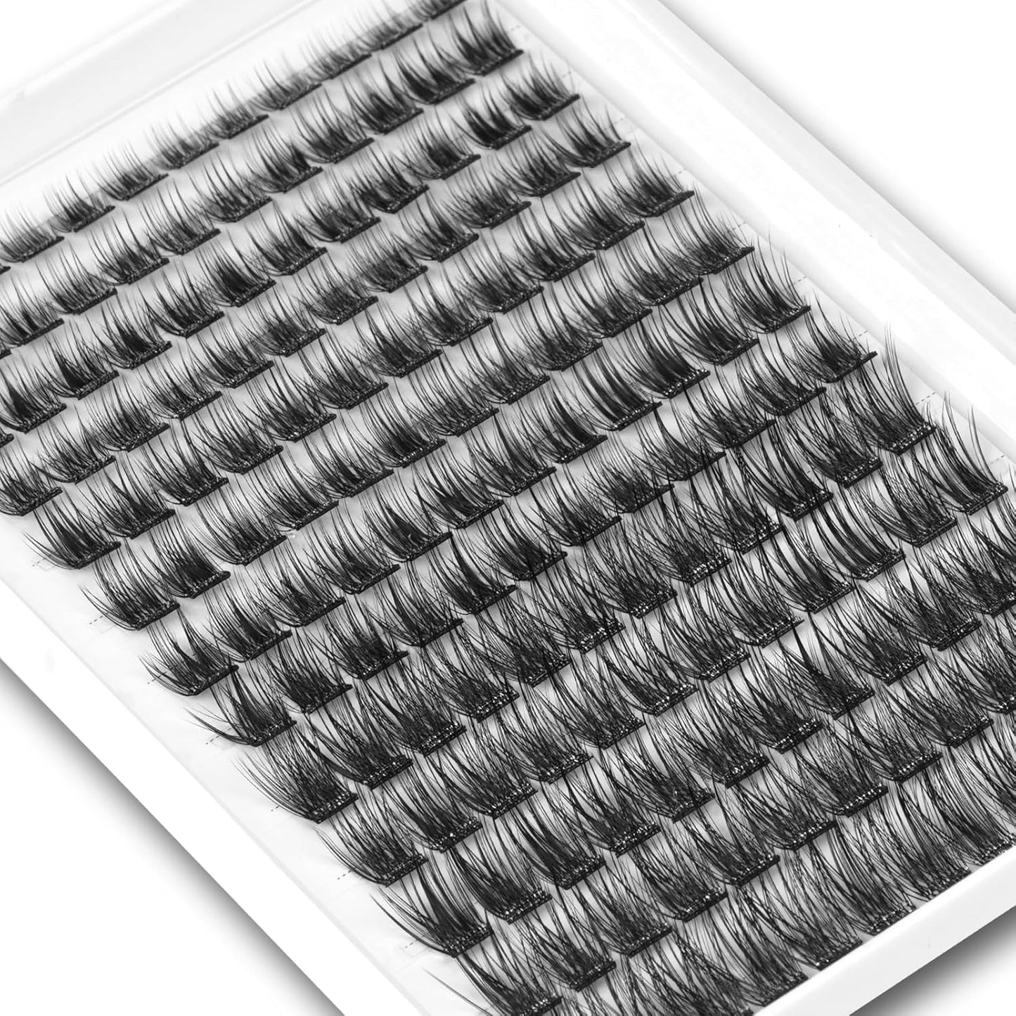 Self Adhesive Eyelashes, 156 PCS Self Adhesive Eyelash Clusters, No Glue Needed, Glue Strips Individual Lash Extension Super Sticky Reusable False Lashes (Fluffy-Mixed)