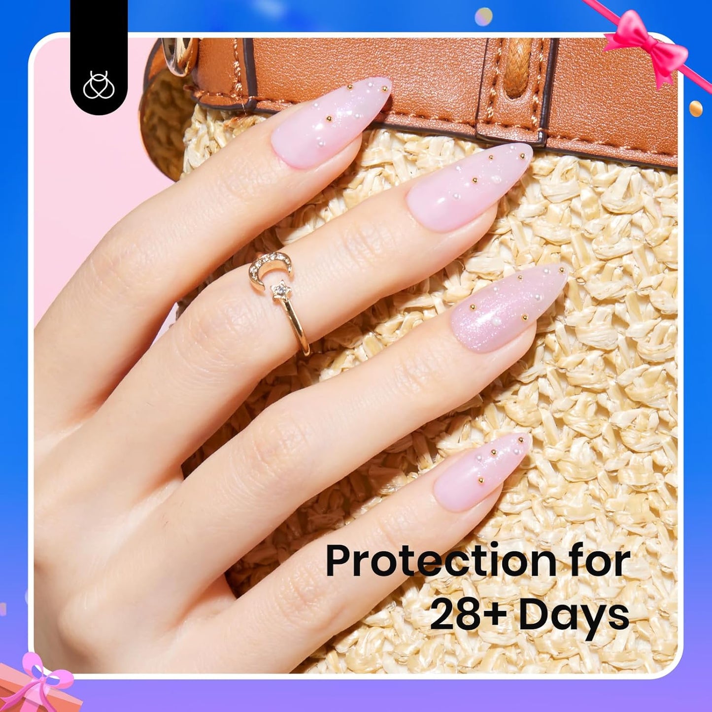 Beetles Rubber Base Builder Nail Gel - White Nude Pink Glitter French Tip Base Color Gel Polish Set for Manicure Strengthener Long Lasting Soak Off U V LED Nail Art