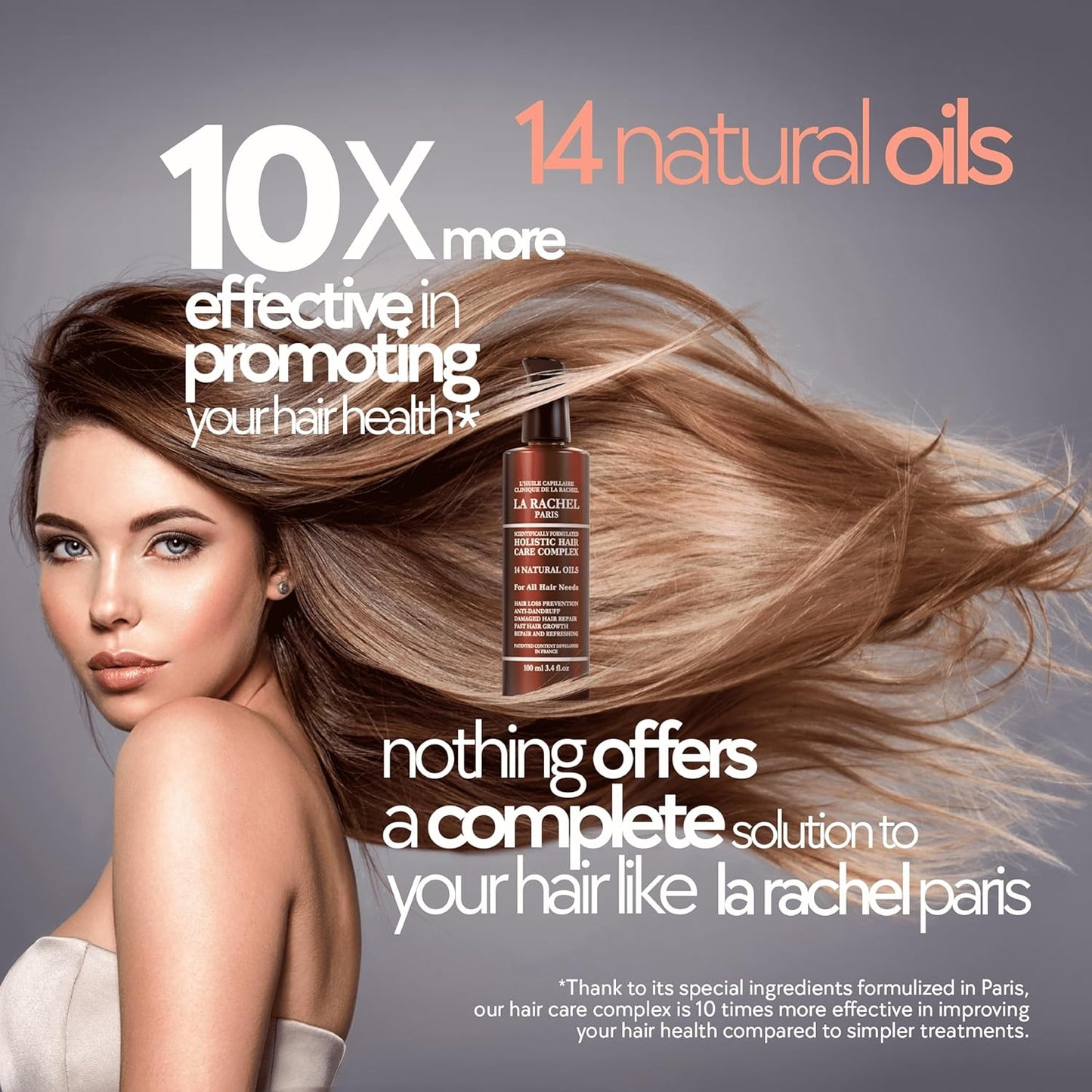 LA RACHEL 14-in-1 Hair Care Oil for Growth & Strength | Scalp & Follicle Nourishing Oil | Restores Shine & Repairs Damaged Hair for Healthier, Stronger Locks Paris | 3.4 Fl oz