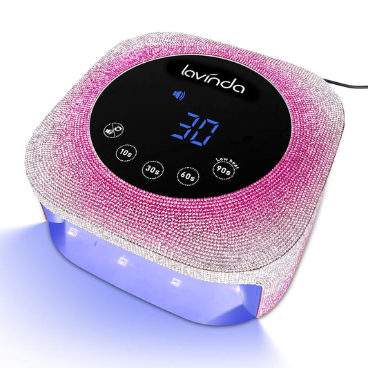 Lavinda UV Nail Lamp, 54W UV Light for Gel Nails with Rhinestones, Plug-in UV LED Nail Lamp Nail Light Fast Curing Lamp Nail Dryer for Gel Polish, Nail Supplies for Salon Home Use, Gradient Pink