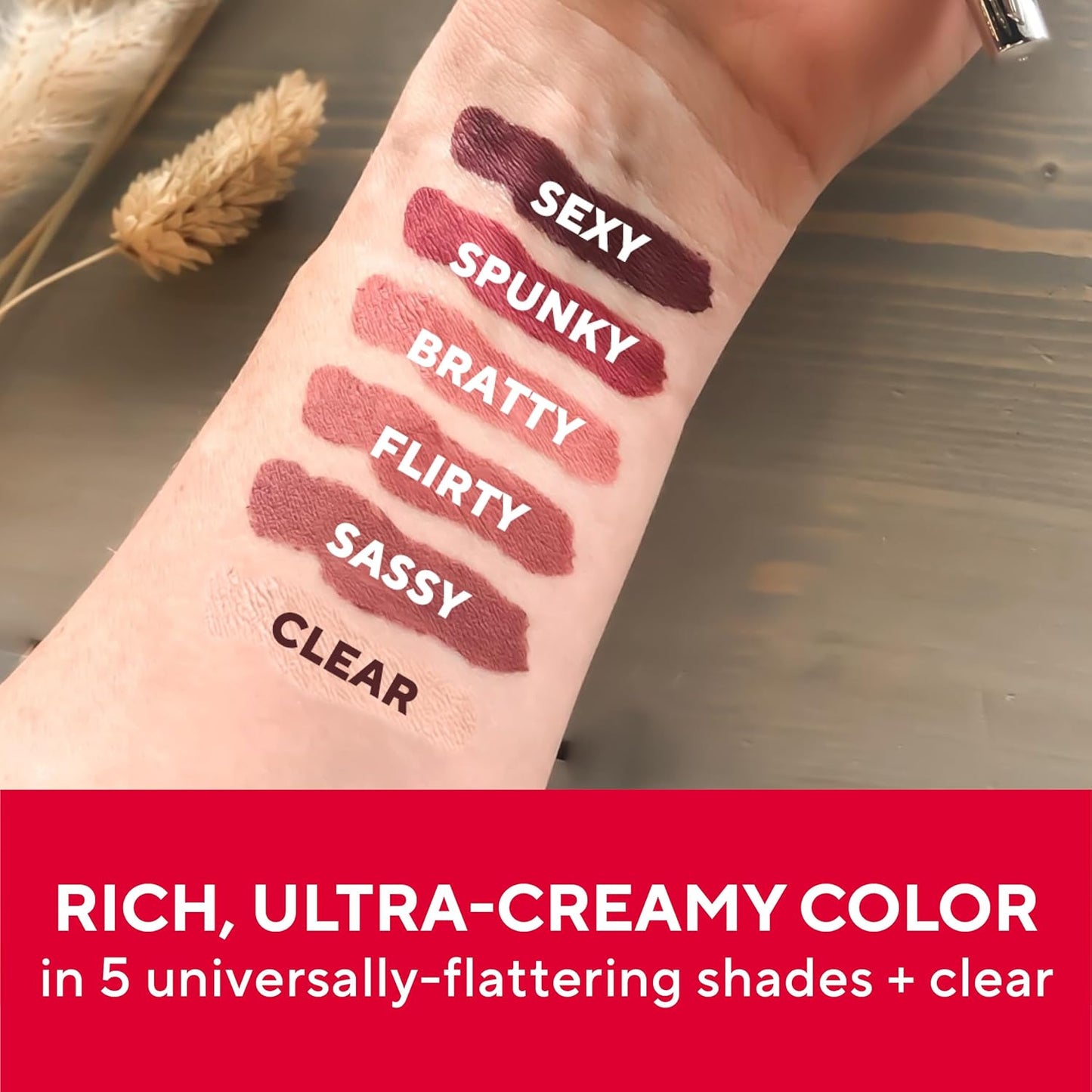 Mirabella Line & Define Lip Definer Lip Pencil, Smoothing & Moisturizing Retractable Lip Liner with Long-Lasting & Ultra-Creamy Formula, Antioxidants Vitamin C & E, & Built-In Sharpener - Spunky