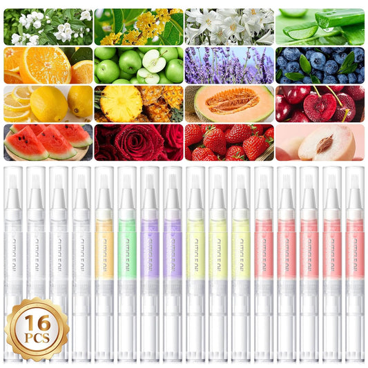 COSCELIA 16 pcs Cuticle Oil Pens Bulk for Nails Cuticle Revitalizer Oil Pens Set Nail Care Nourishment Treatment Moisturized Repair Pen Manicure Tools for Gel Nails