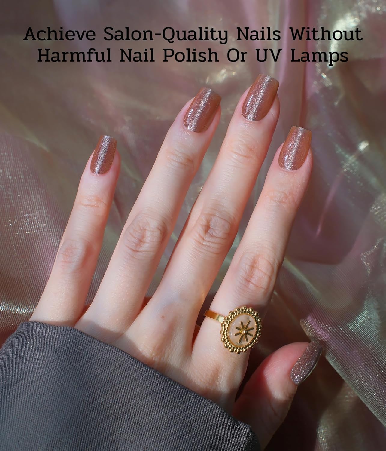 Nail Polish Strips - 22 Pcs Salon Quality Gel Nail Stickers - Long Lasting Wraps (Opulent Rust)