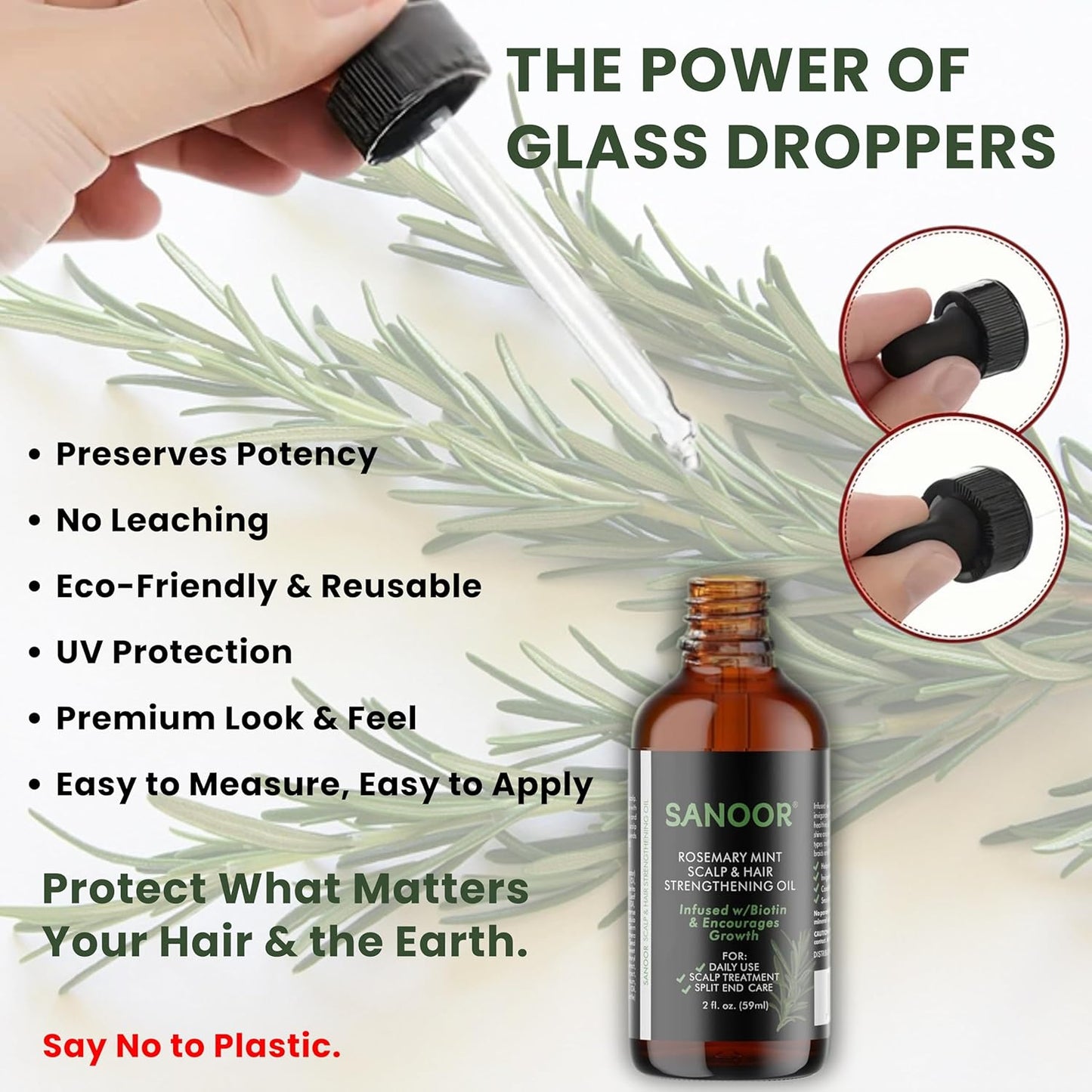 SANOOR® Rosemary Mint, Scalp Hair Growth Oil, Infused Biotin to Encourages Hair Growth | Healthier, Stronger & Long Strands | All Type & Texture | Straight, Waves & Chemically Treated Hairs