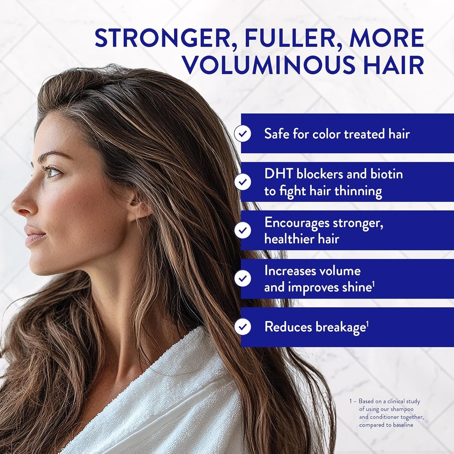 Routine Wellness Anti-Thinning Shampoo for Thinning Hair - Biotin DHT Blocker Women & Men - Color Safe Shampoo for Hair Loss & Healthy Hair - Lavender & Cedar - 14oz