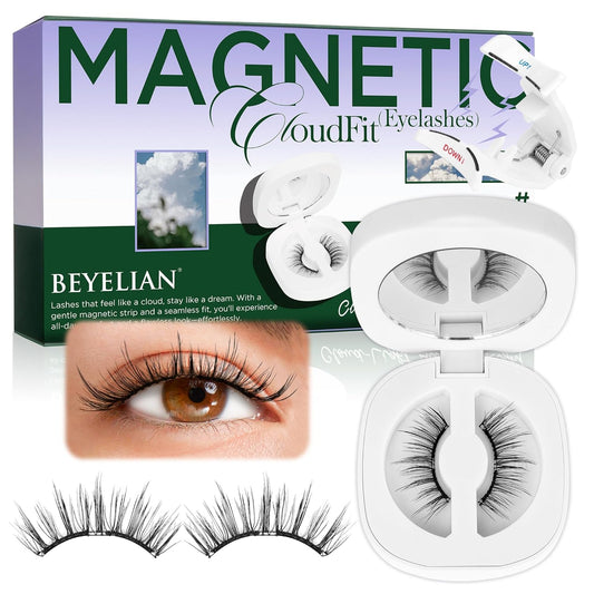 BEYELIAN Magnetic Eyelashes with Applicator Kit, Reusable Natural Look False Lashes, No Glue Needed Soft Magnetic Lashes for Eye MAGIC-102 (Lightweight & Comfortable)