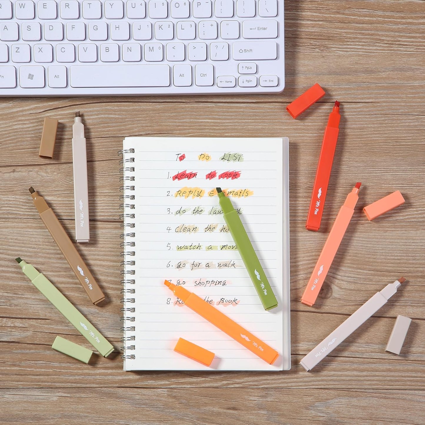 Mr. Pen- Aesthetic Highlighters, 8 Pack, Chisel Tip, Autumn Earth, Cute Highlighters Assorted Colors, Back to School Supplies