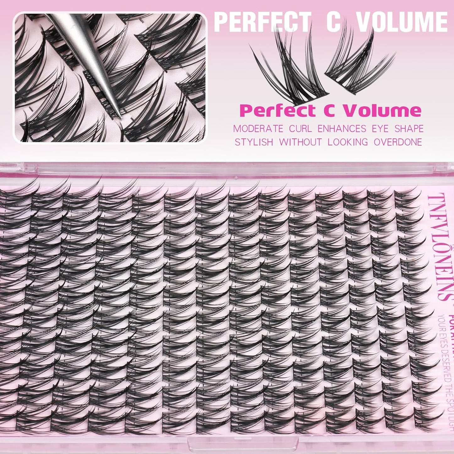 Wispy Lash Clusters Manga Cluster Eyelash Extensions Natural Fairy Eyelash Clusters 140Pcs Individual Lashes Clusters CC Curly Spiky Lash Extension by TNFVLONEINS