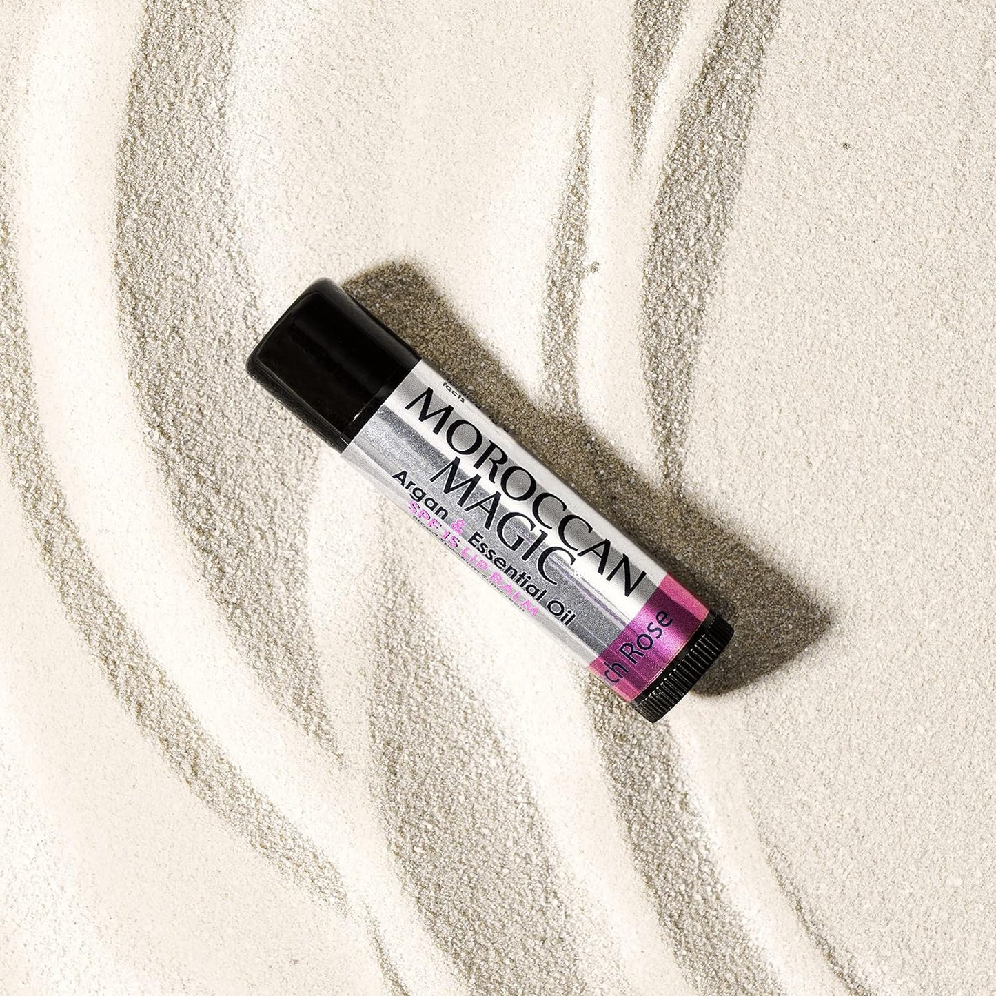 Moroccan Magic Beach Rose SPF 15 Lip Balm - Rose Vanilla | Argan Oil & Essential Oils | Family Owned | Cruelty Free | 2 Pack