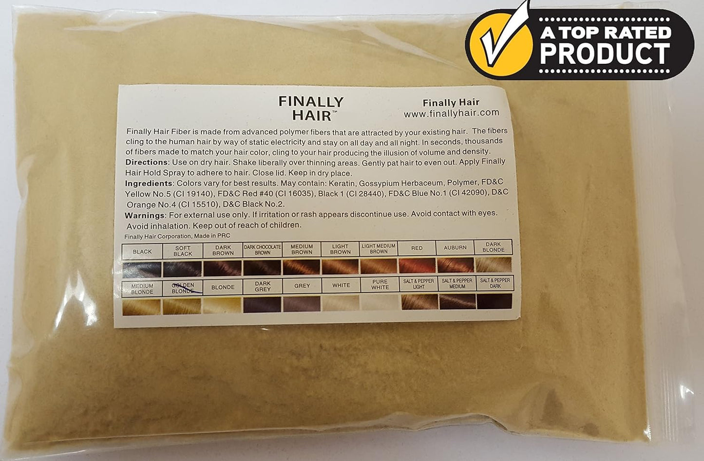 Finally Hair Building Fiber Refill 100 Grams Golden Blond Hair Loss Concealer by Finally Hair (Golden Blonde)