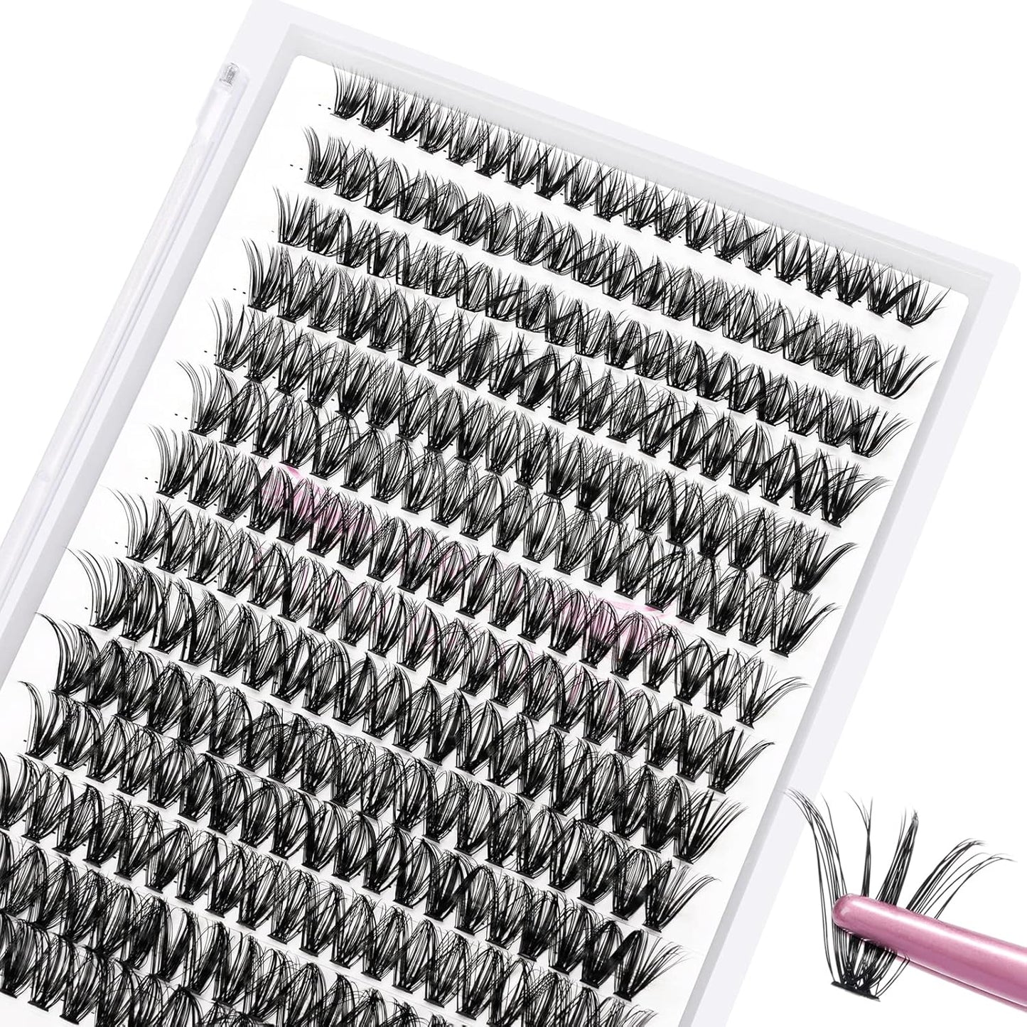 280 Pcs Individual Lashes 40D-C-0.07-10 Cluster Lashes C D Curl Wispy Lashes Bottom Lashes DIY Lashes At Home（40D-C-0.07-10）