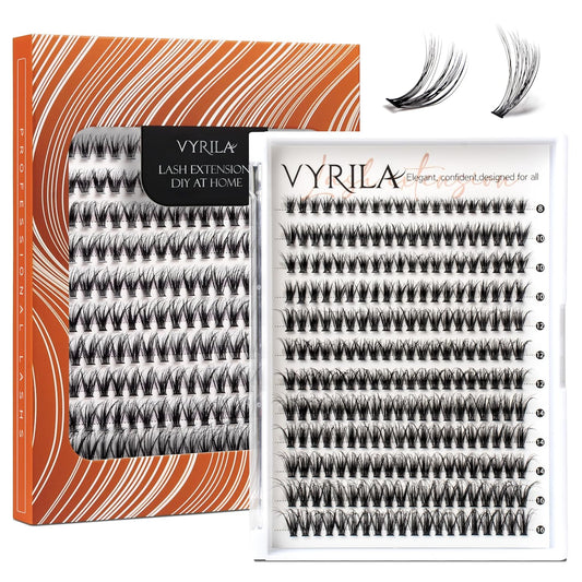 Lash Clusters DIY Lash Extensions, D Curl Individual Lashes Clusters Lashes Wispy Lash Extensions Natural Look Eyelash Clusters Mix 8-16mm(30D-0.07D-8-16mm)