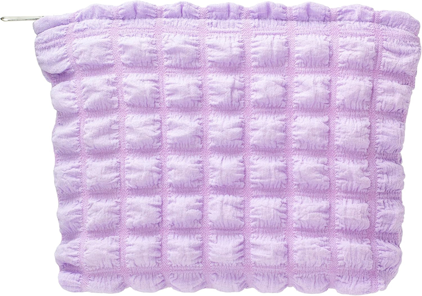 PAZIMIIK Floral Makeup Bag Large Cotton Zipper Pouch for Purse Travel Canvas Make Up Organizer for Women Cosmetic,Bubble Purple