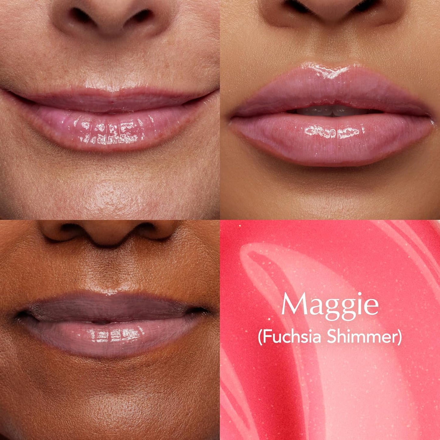 Thrive Causemetics Sheer Strength Lip Plumping Peptide Gloss, Lip Plumper with Vitamin E, Peptides, Plumps, Smooths & Hydrates Lips, High Shine, Vegan & Cruelty Free, Maggie (Fuchsia Pink Shimmer)