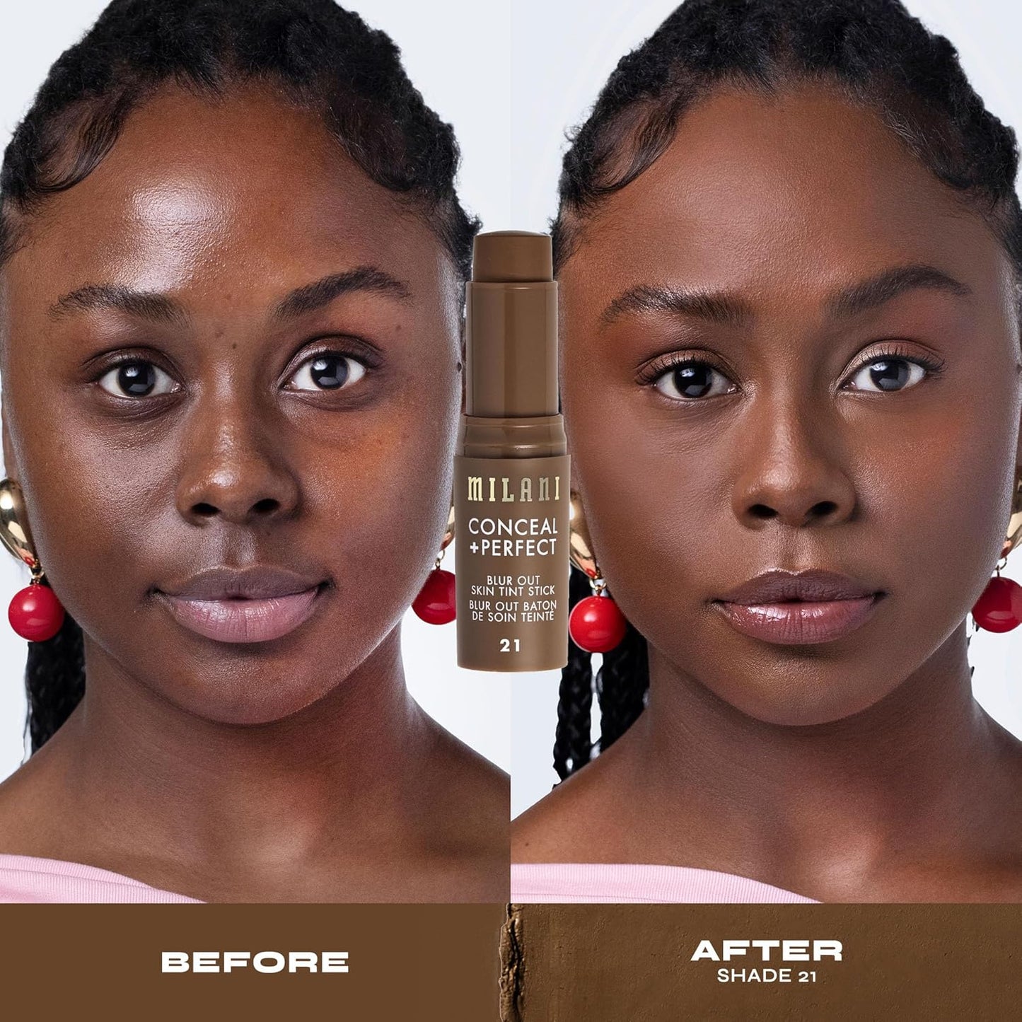 Milani Conceal + Perfect - Skin Tint Stick, Blur Out Tinted Moisturizer Makeup, Shade 021