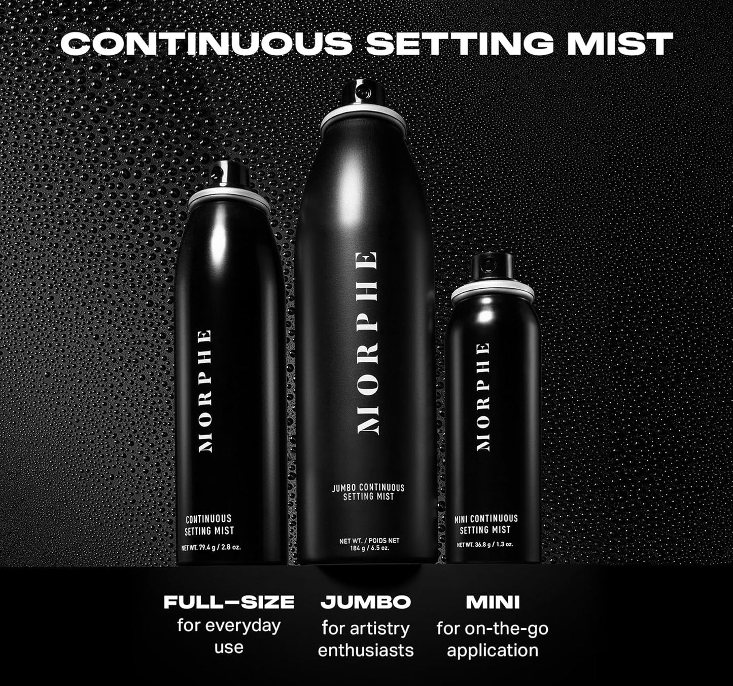 Morphe Jumbo Continuous Setting Spray - Micro-Fine Setting Spray for Makeup with a Radiant Finish - Helps Makeup Resist Caking or Fading & Increases Wear of Foundation (6.5 fl oz)