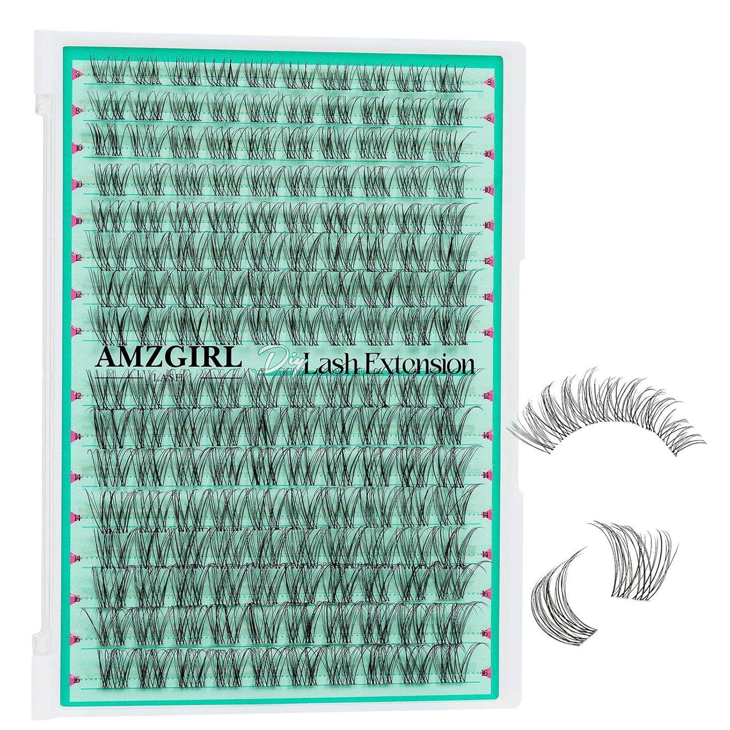 Lash Clusters 160PCS Invisible Eyelash Band Clusters with Natural Eyelashes Cluster Wide Stem Eyelash Extensions Individual Wispy Lashes Cluster(Lavendy,D-Mix8-16mm)