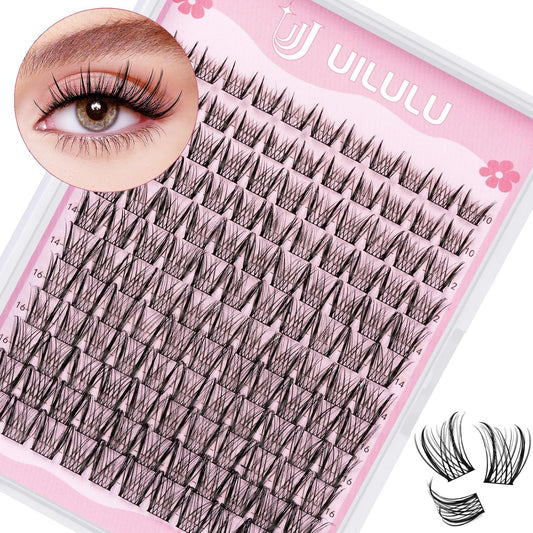 Lash Clusters D Curl Wispy Clusters Lashes 0.07D 10-18 MIX 132 Eyelashes Individual Lashes DIY Lash Extensions at Home False Lashes Wide Band Natural Eye Lash Clusters(U09, 10-18mix)