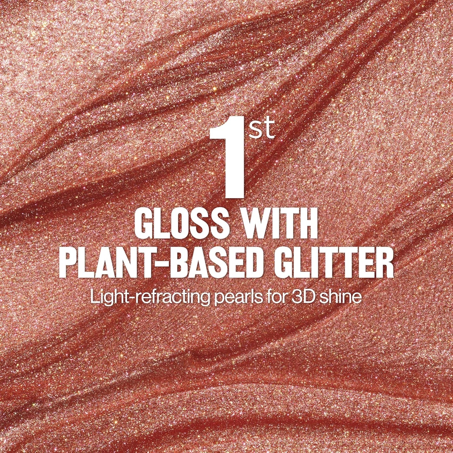 REVLON Super Lustrous Glimmer Gloss, Non-Sticky Lip Gloss, High-Shine Finish, Plant-Based Glitter, 001 Diamond Drama, 0.13 fl oz